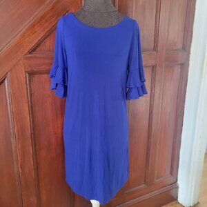 Lilly Pulitzer Lula Twilight Blue Ruffle Sleeve Dress S